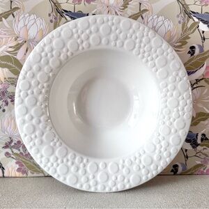 Elegant White, Embossed Bubbles Dot Design, Large Serving Bowl, By Euro Ceramica